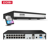 ZOSI 16CH 4K PoE NVR H.265 Surveillance Network Video Recorder only work with ZOSI 8MP 5MP 2MP PoE Security IP Camera