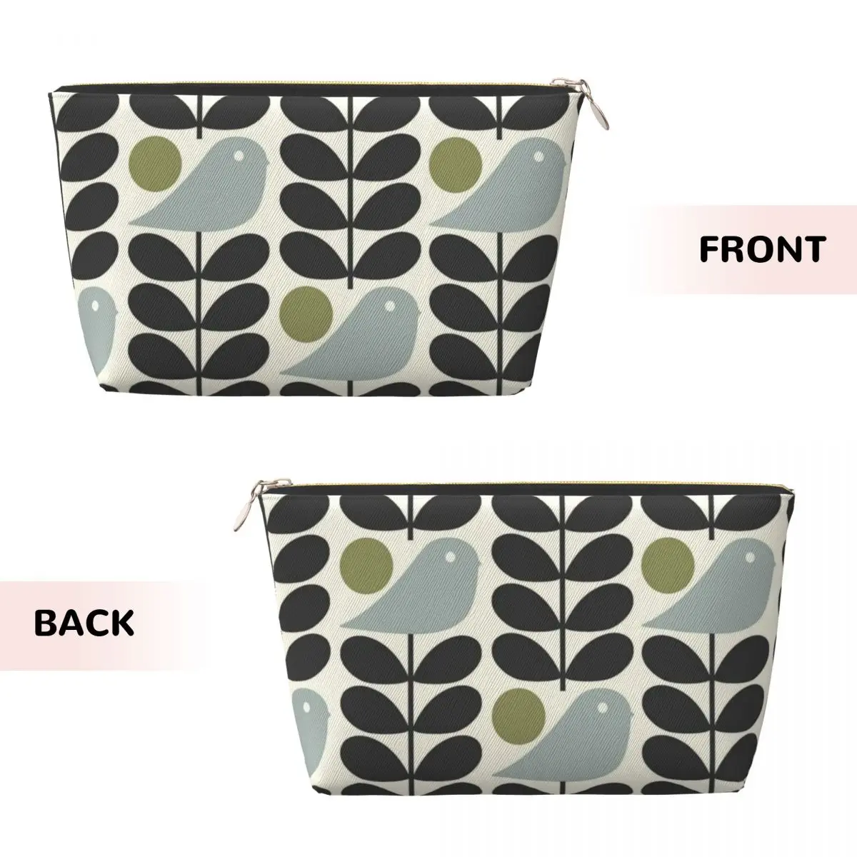 Custom Bird Orla Kiely Abstract Design Travel Cosmetic Bag Scandinavian Makeup Toiletry Organizer Ladies Beauty Storage Dopp Kit