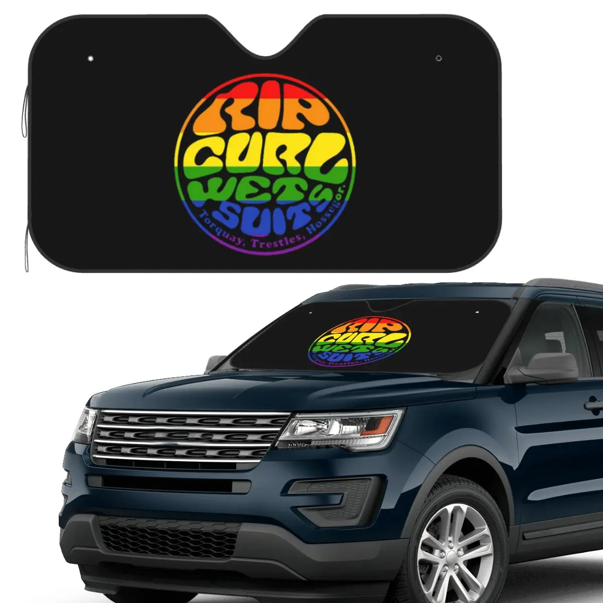 

Tie Dye Rip Curl Design Sunshade Windscreen Car Front Windshield Window Sun Visor Accessories Covers