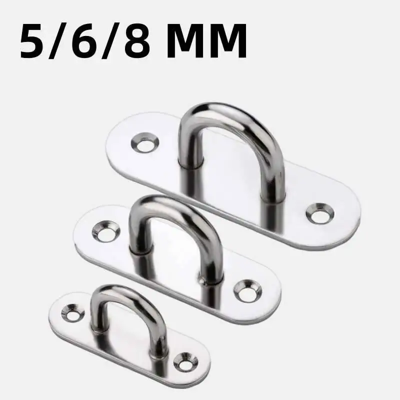 304-M6 M5 M8 Oval Eye Board Deck Buckle Staple Boat Shade Sail Mounting Fastening Set - 304 Marine Grade Stainless Steel