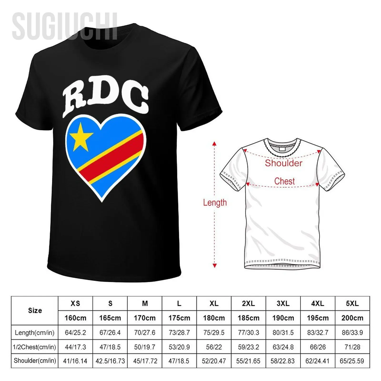 Congolese Flag Africa Democratic Republic Of Congo Heart-Shaped Tshirt Tees T Shirts Men T-Shirt Women Boys Cotton Unisex