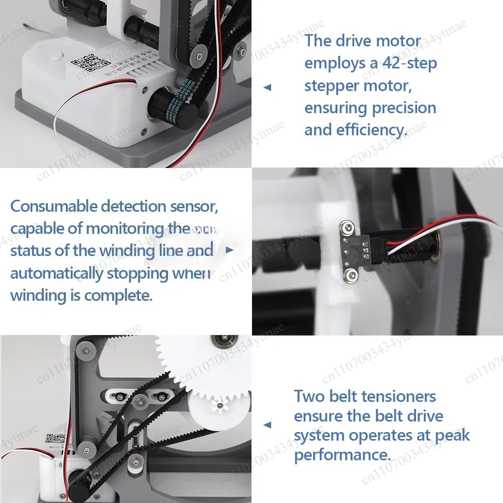 3D Printed Cable Reel Winder Electric Hand Crank Wire Winding Machine PETG Filament Spool for 3D Printing Consumables