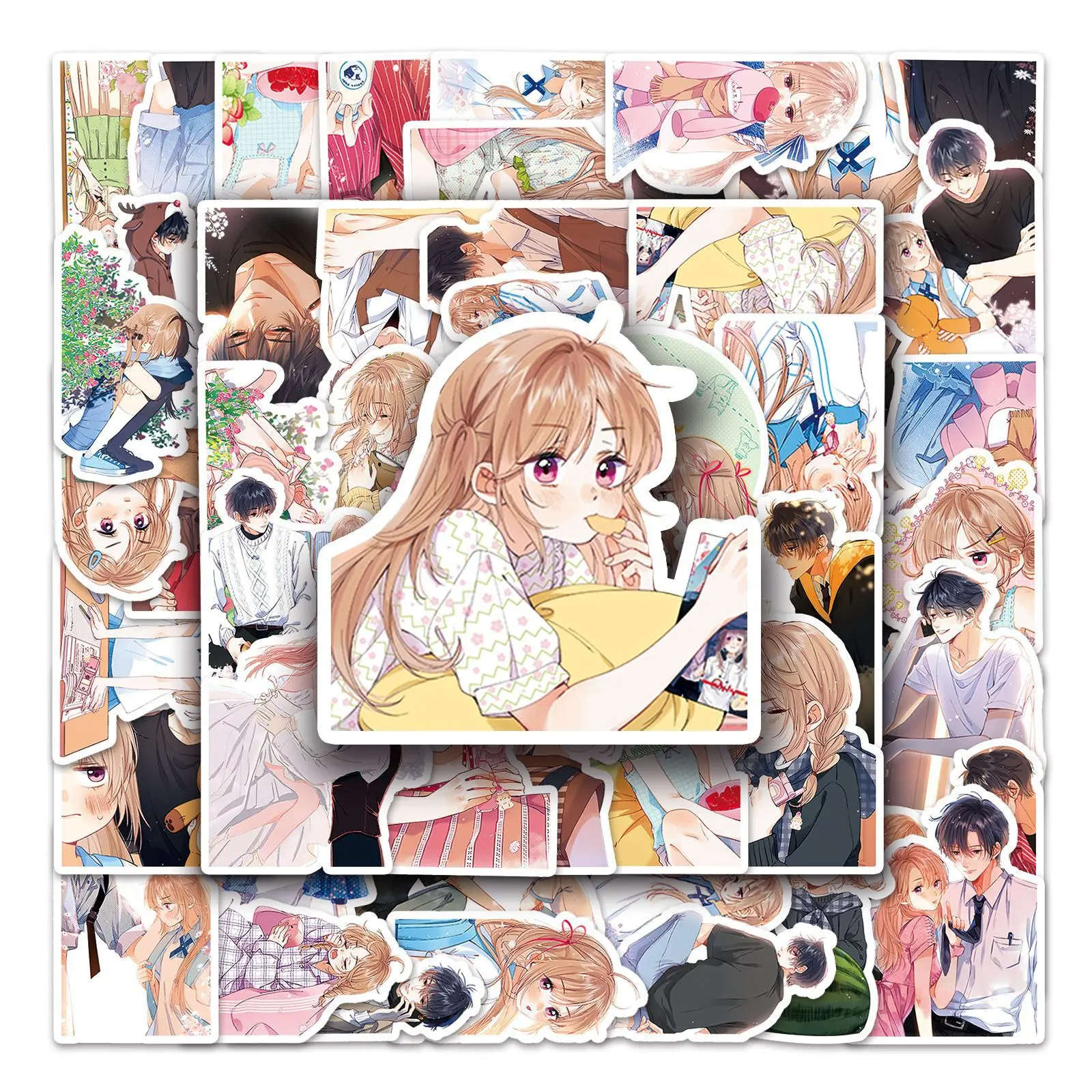 60 pcs versteckte Liebe Cartoon Anime Aufkleber süße Liebes geschichte Rolle wasserdichte Aufkleber Notebook Wasser Tasse Tabletten Gudetama