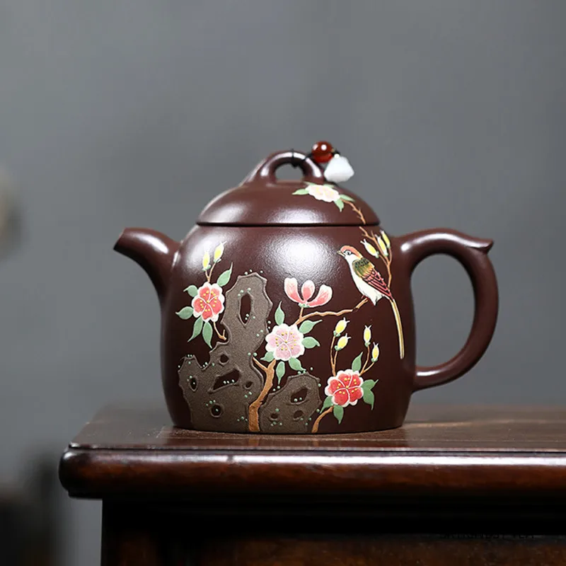 

340ml Chinese Yixing Purple Clay Teapot Handmade Tea Pot Raw Ore Purple Mud Kettle Beauty Tea Infuser Household Zisha Tea Set