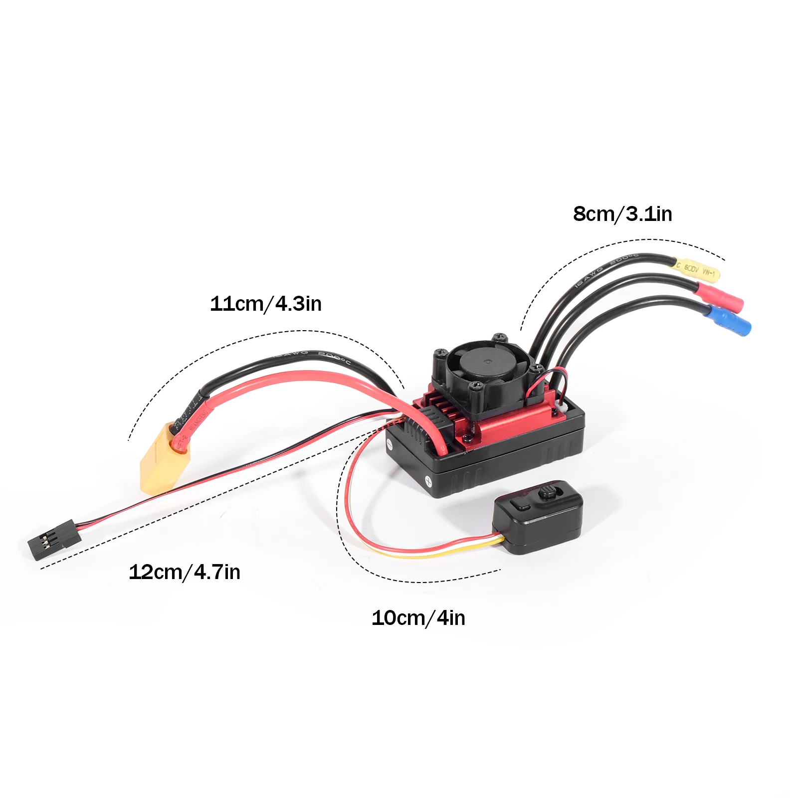 AneegFpv Waterproof 35A 60A XT60/T Plug Brushless ESC Dust-proof  2-3S Speed Controller  for 1/8 1/10 1/12 RC Car Boat - Image 3