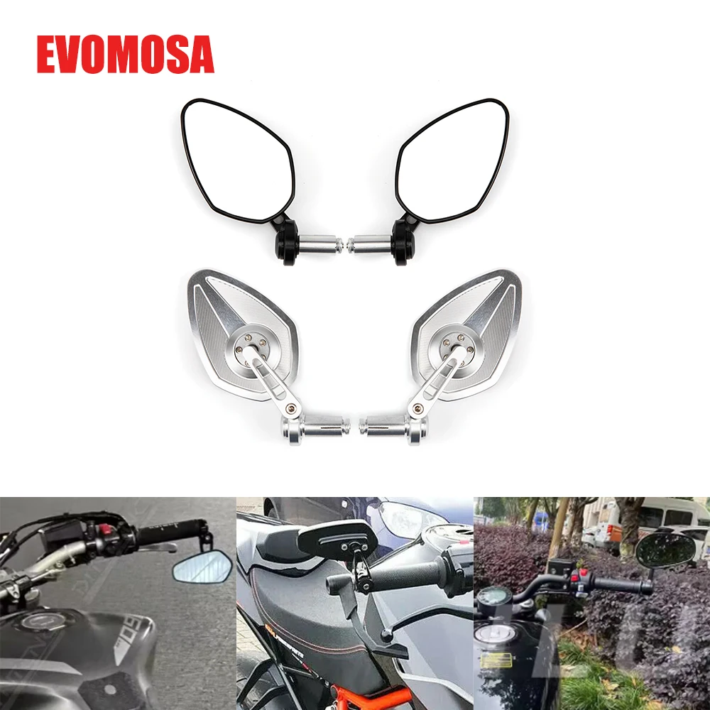 

Universal Motorcycle Bar End Side Rearview Mirror Motorbike Bike Handlebar Rear View Mirrors Aluminum 7/8" 22mm Moto Accessories