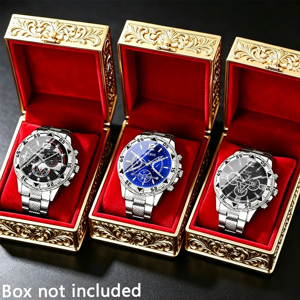 3-Piece Set: Men's Watch Set, Stylish Quartz Watch, Business-Casual, Gift for Men
