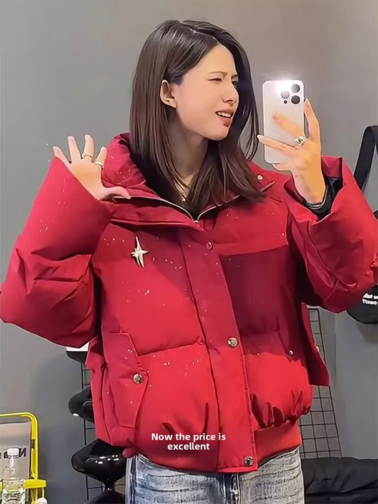 

Утепленная зимняя хлопковая куртка для мужчин, винно-красная, теплая, повседневная, молодежная, модная, с наполнителем из полиэфирного волокна