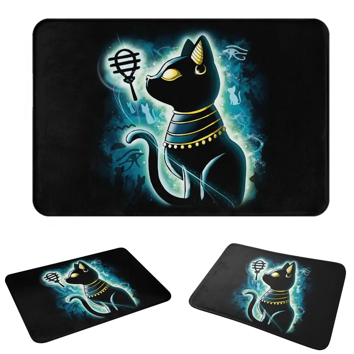 Bastet Egyptian Cat Goddess Ancient Anti-slip Doormat Floor Mat Antiwear Carpet Rug for Kitchen Entrance Home Bedroom Footpad