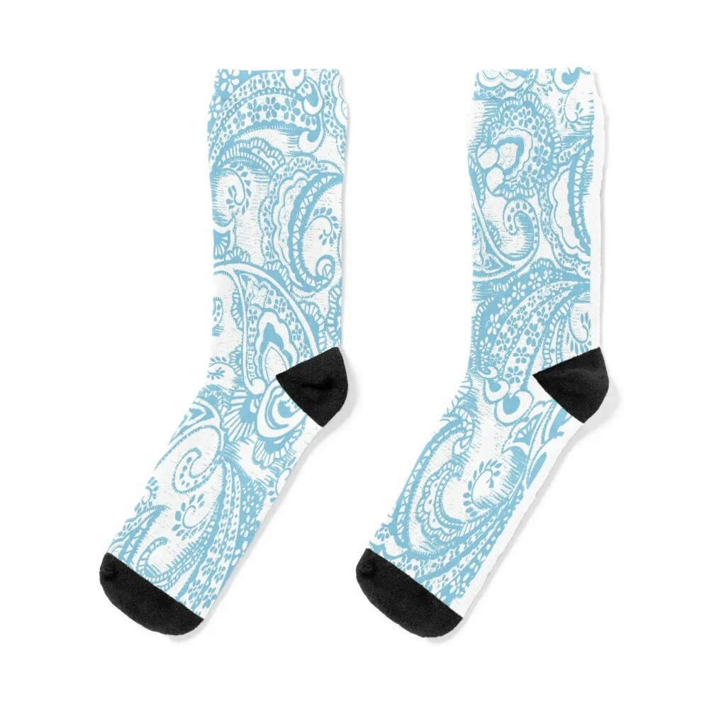 paisley batik blue Socks crazy hiphop Girl'S Socks Men's