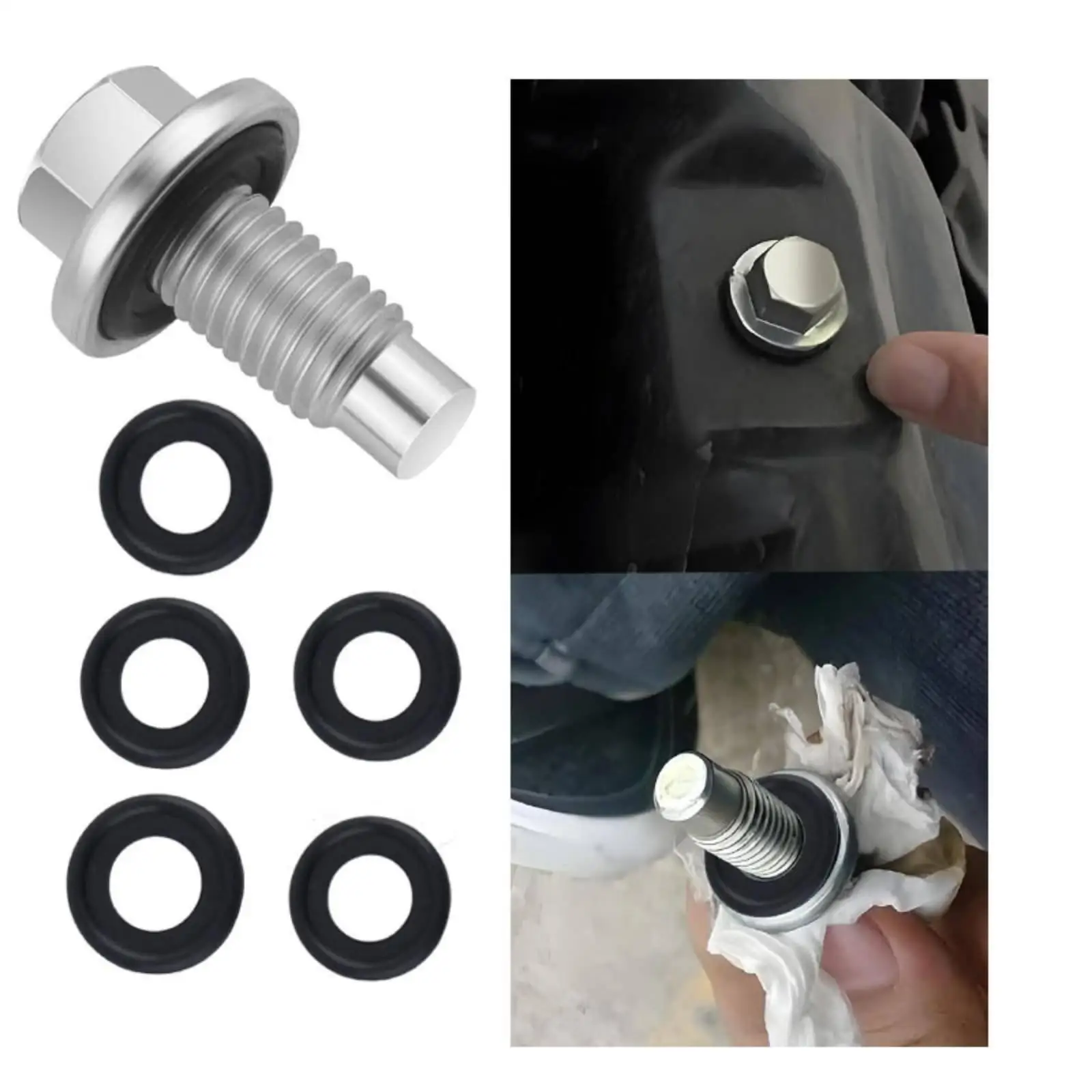 6 Pieces 12mm Oil Drain Plug Includes 5 Spare Washers Oil Drain Plug Gasket Set Zinc-Coated Automotive Part for Mechanics, DIY 6 Pieces 12mm Oil Drain Plug Includes 5 Spare Washers Oil Drain Plug Gasket Set Zinc-Coated Automotive Part for Mechanics, DIY