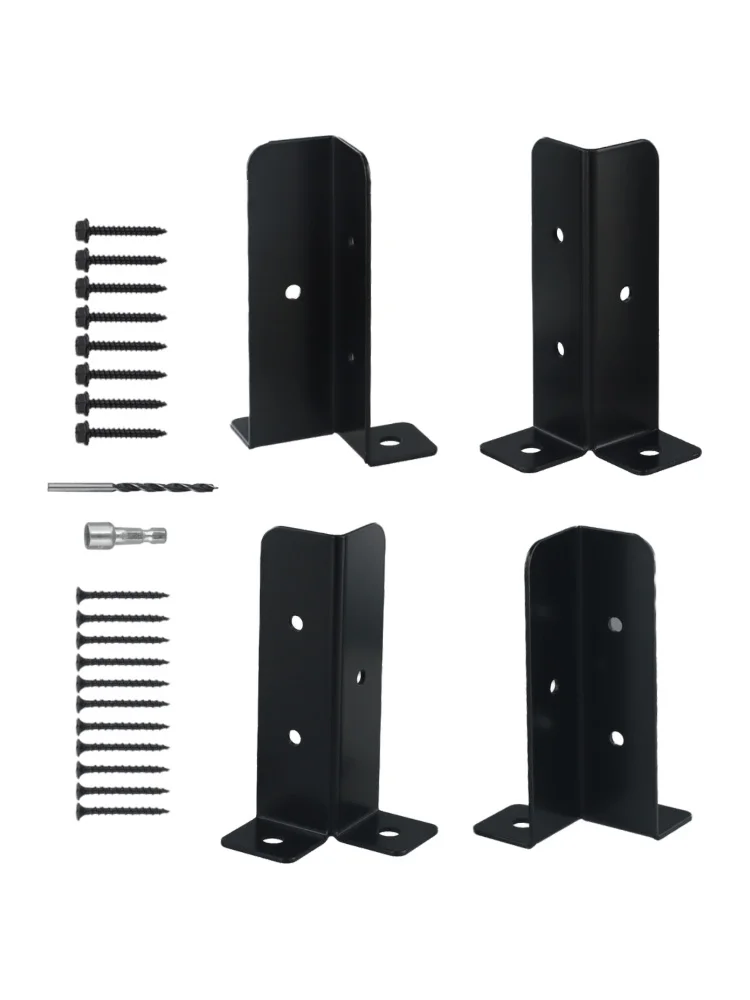 Adjustable Deck Post Anchor Base Brackets Fence Support for Pergola Railing Iron Material Resistance Adjustable