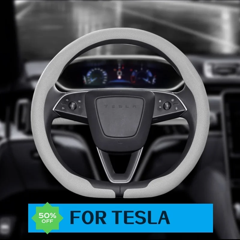 

Fits For Tesla Model 3 Model X S Y 2019-2025 Car Nappa leather Steering Wheel Cover Car Interior Decorative Auto Accessories
