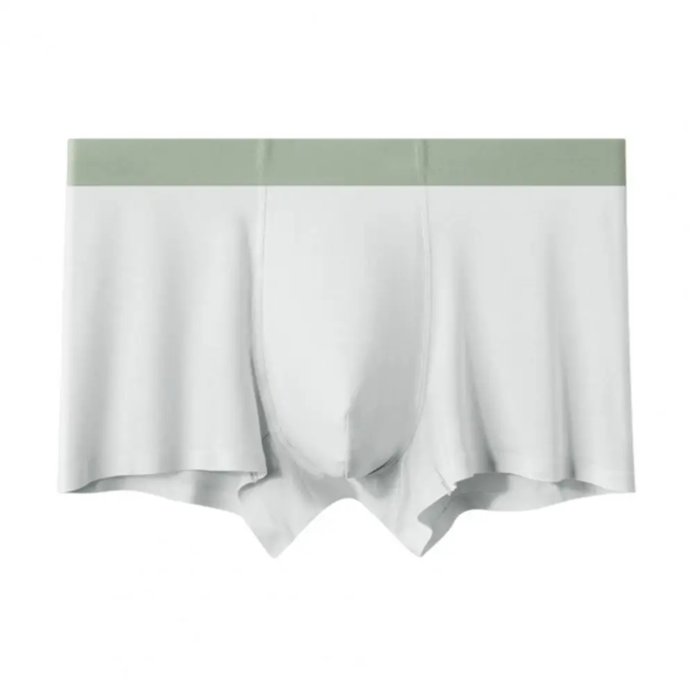 Herren-Boxershorts mit elastischem Mid-Rise-Design, einfarbige Shorts, glatte Textur, weiche, atmungsaktive Unterhose