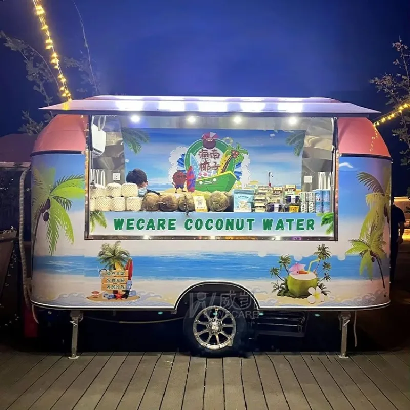 Mobile Food Truck Trailer Commercial Catering Cart Portable Outdoor Food Kiosk Street Food Business