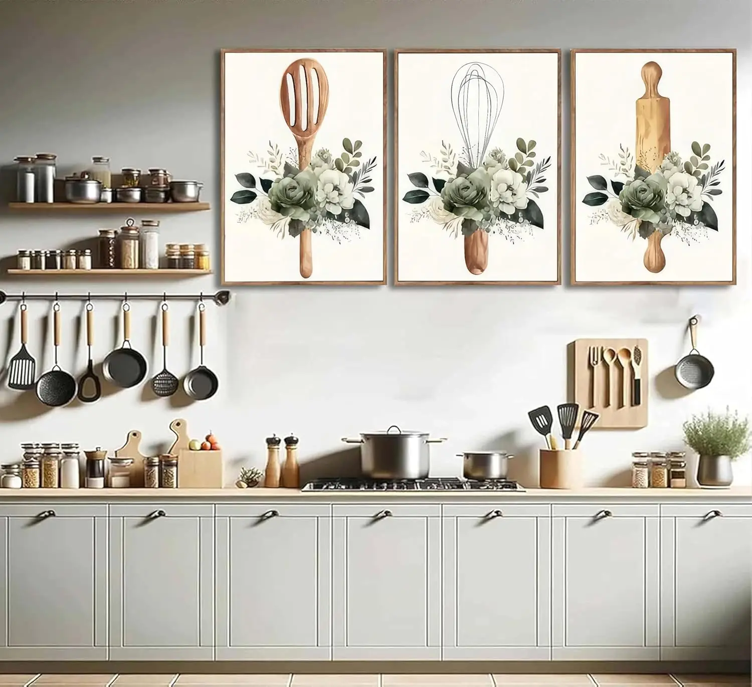 3pcs Restaurant Plant Flower Kitchen Canvas Art Painting Pictures Wall Decoration Posters Restaurant