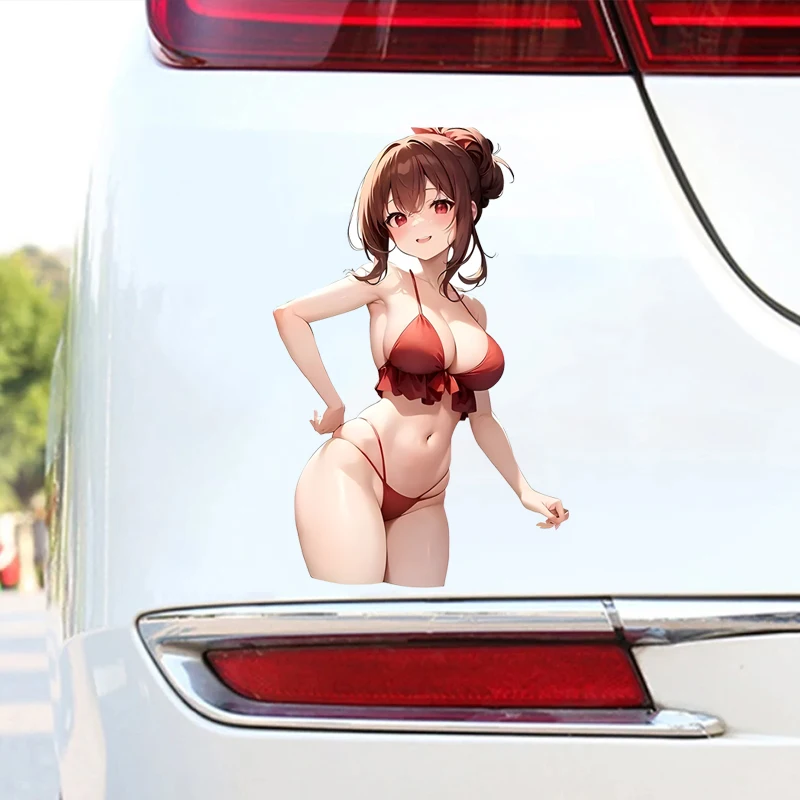 

Red Pink Cute High Appearance Level Waterproof Sunscreen Anime Explosive Creative Can Block Scratches Car Sticker Ancient Style