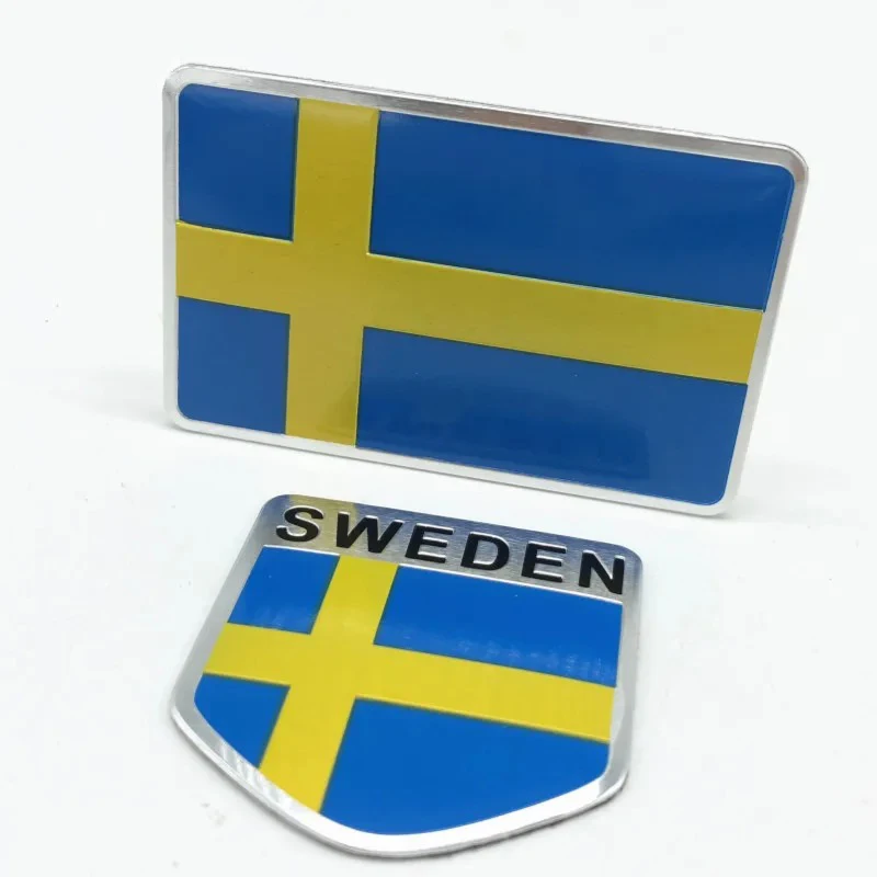 

3D Aluminum Sweden National Flag Map Car Motorcycle Badge Emblem Decal Sticker For Volvo XC60 S60 S90 SAAB SCANIA Koenigsegg CCR