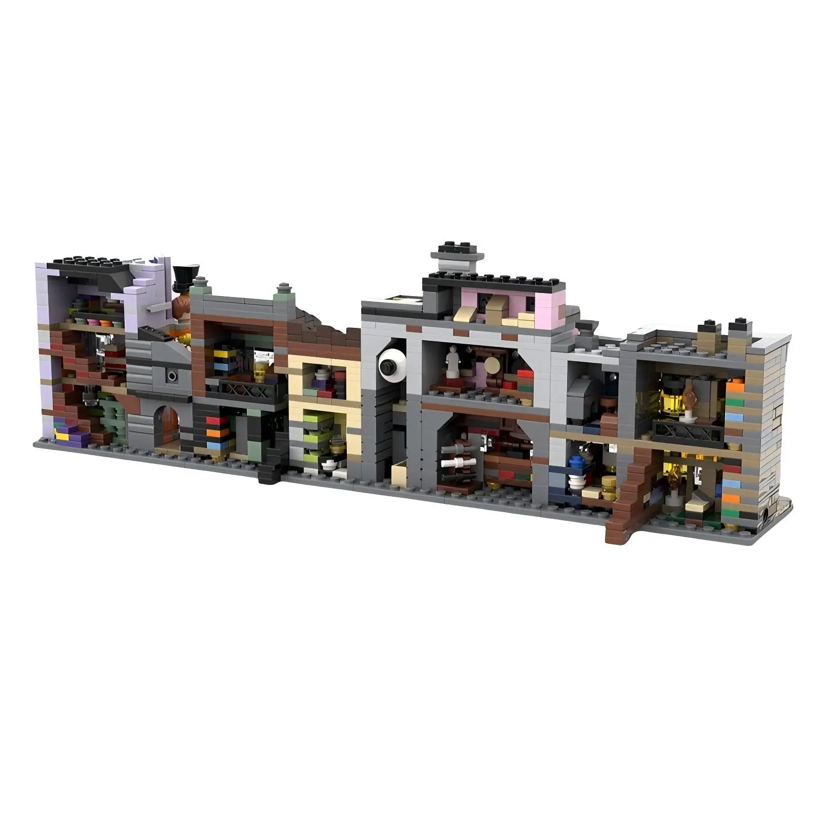 Moc série de filmes quentes modelo de arquitetura mágica diagoned street view beco blocos de construção conjunto diy montagem das crianças brinquedos presente