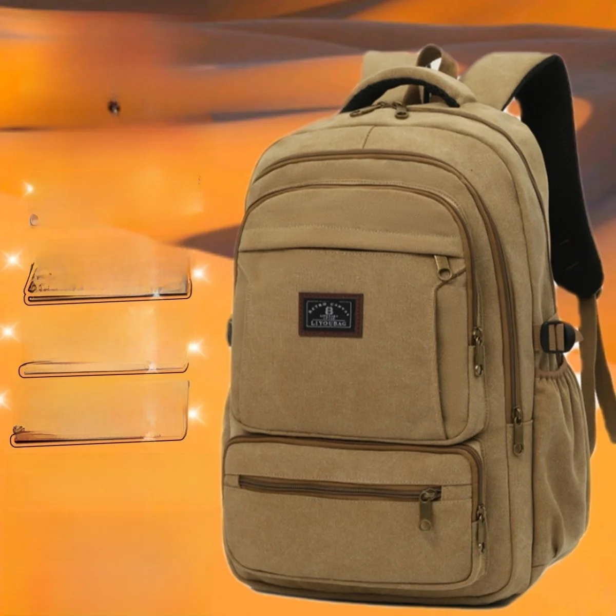 

Large Capacity 50L Canvas Double Shoulder Bag for Travel And Business Durable Laptop Backpack Vintage American Style for Men ...