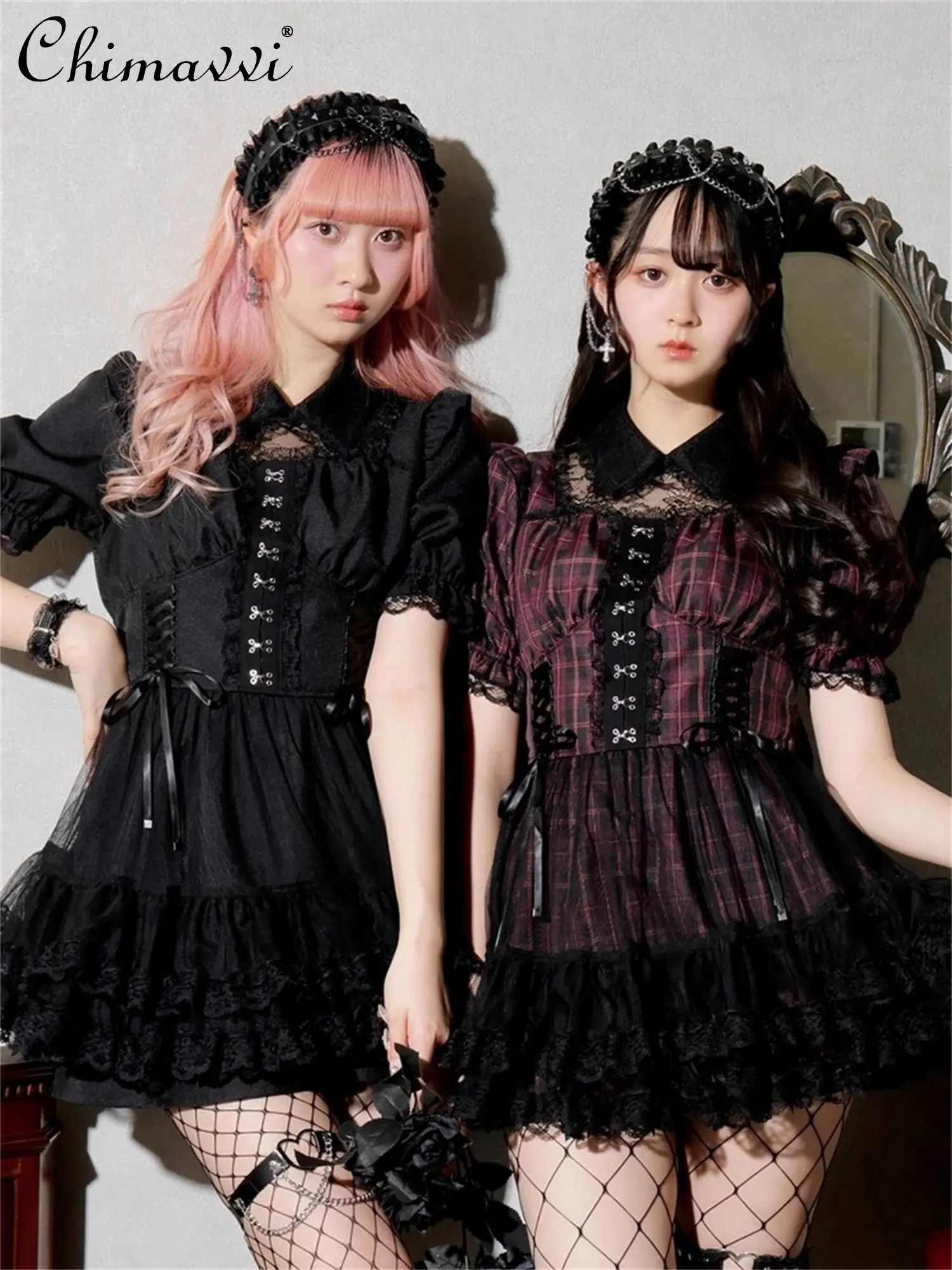 

Japanese Mines Mass-produced Cute Lolita Outfits Summer New Sweet and Cool Girl Short-sleeved Lace Dress Shorts Two-piece Set