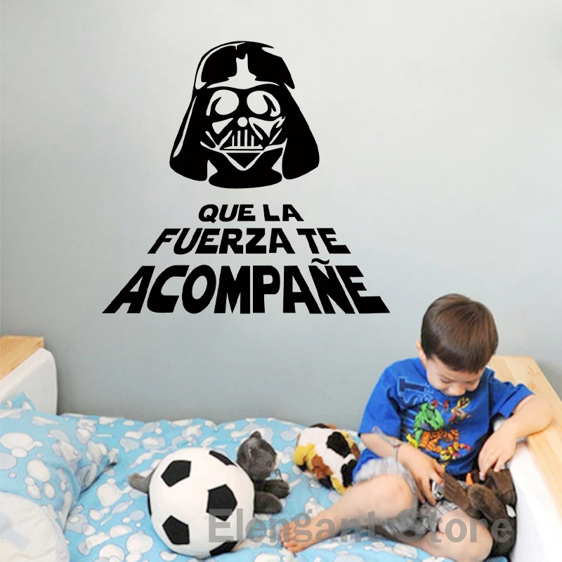 Cool Spanish Version Space Wars Imperial Stormtrooper Vinyl Wall Sticker For Boy Kids Room Decoration Spain Home Mural Decals