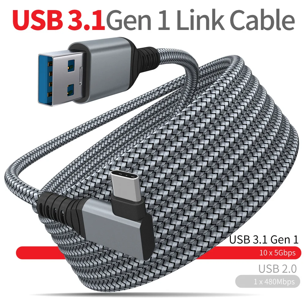 3M 5M 6M Data Line Charging Cable for Meta Quest 3 2 Pico4 3.0 USB Cable Type C Data Transfer USB-A to Type-C Cable for VR Phone