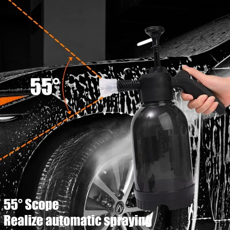 Upgraded 2L Hand Pump Foam Sprayer Pneumatic Washer Foam Snow Foam High Pressure Car Wash Spray Bottle for Car Home Cleaning