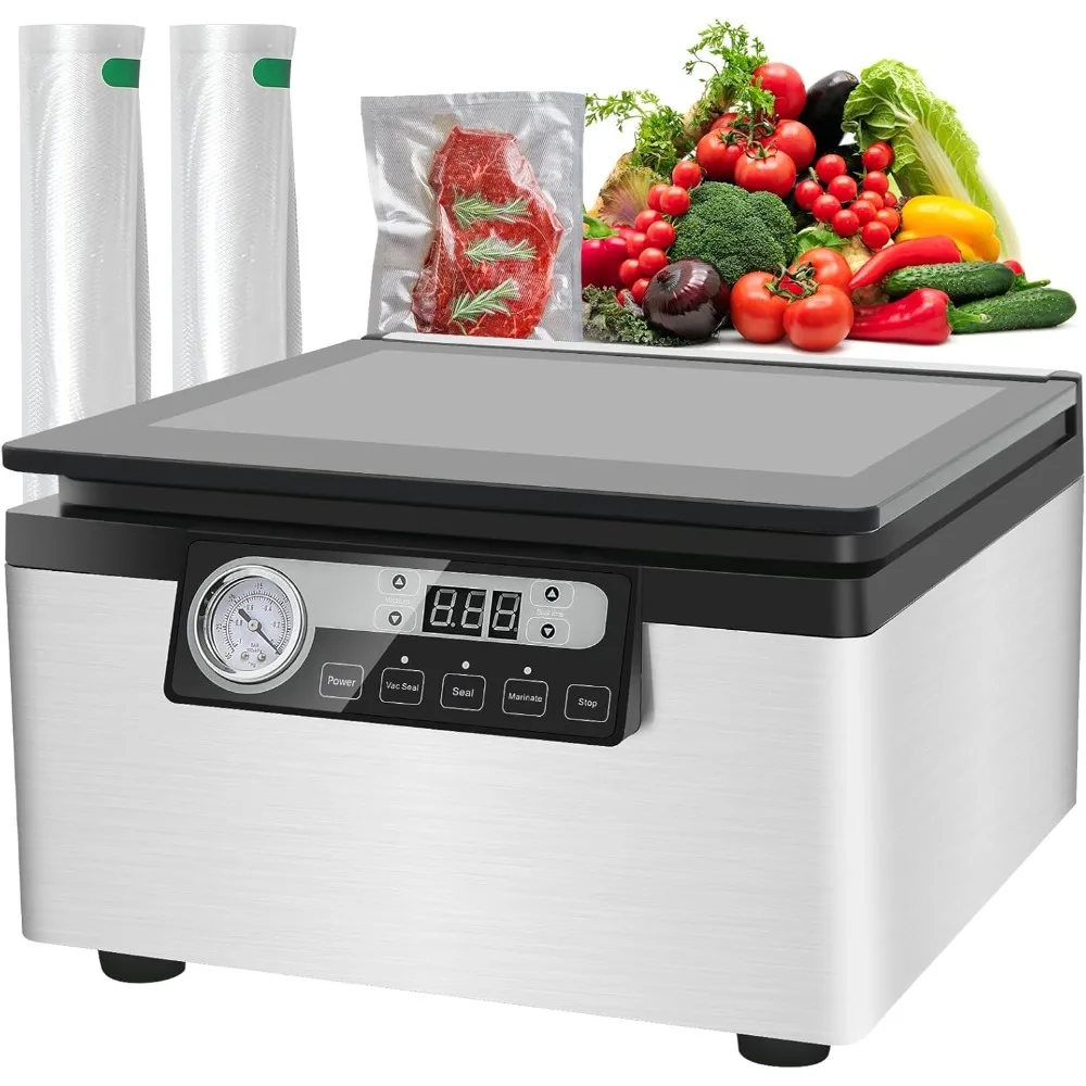 

12 inch Chamber Vacuum Sealer, Commercial Vacuum Sealer, Dry/Moist Vacuum Chamber Sealer for Beans, Sauces, Soups and Meat