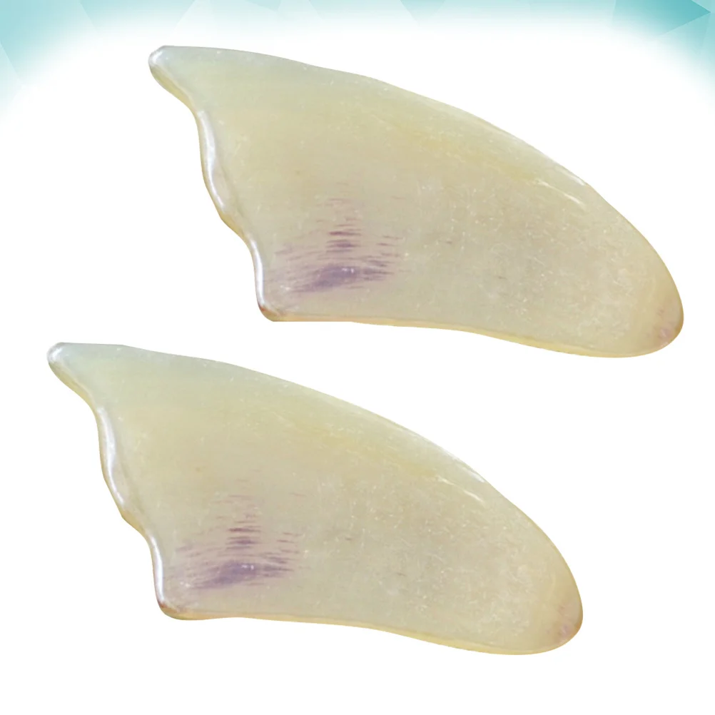 

2Pcs Natural Sheep Horn Facial Scraping Board Smooth Surface Massage Tool for Tension Relief and Circulation Scrapping Plate