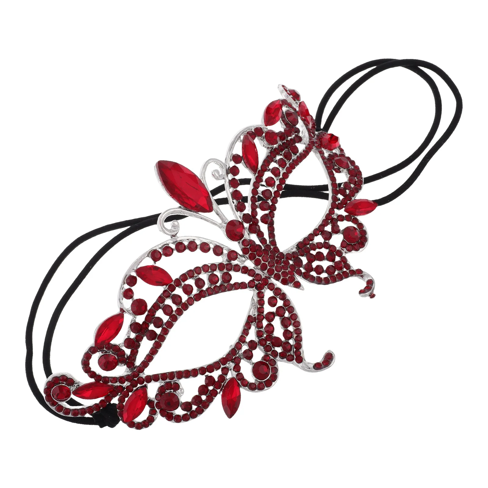 Half Face Rhinestone Mask Women Shiny Metal Masquerade Eye Cover for Fancy Dress Mardi Gras New Year Eve Costume Parties