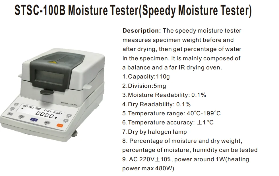 Alat Pengukur Kelembapan untuk Pengujian Bahan Makanan dan Pertanian, Pengukur Kelembapan Cepat dan Akurat, Speedy M