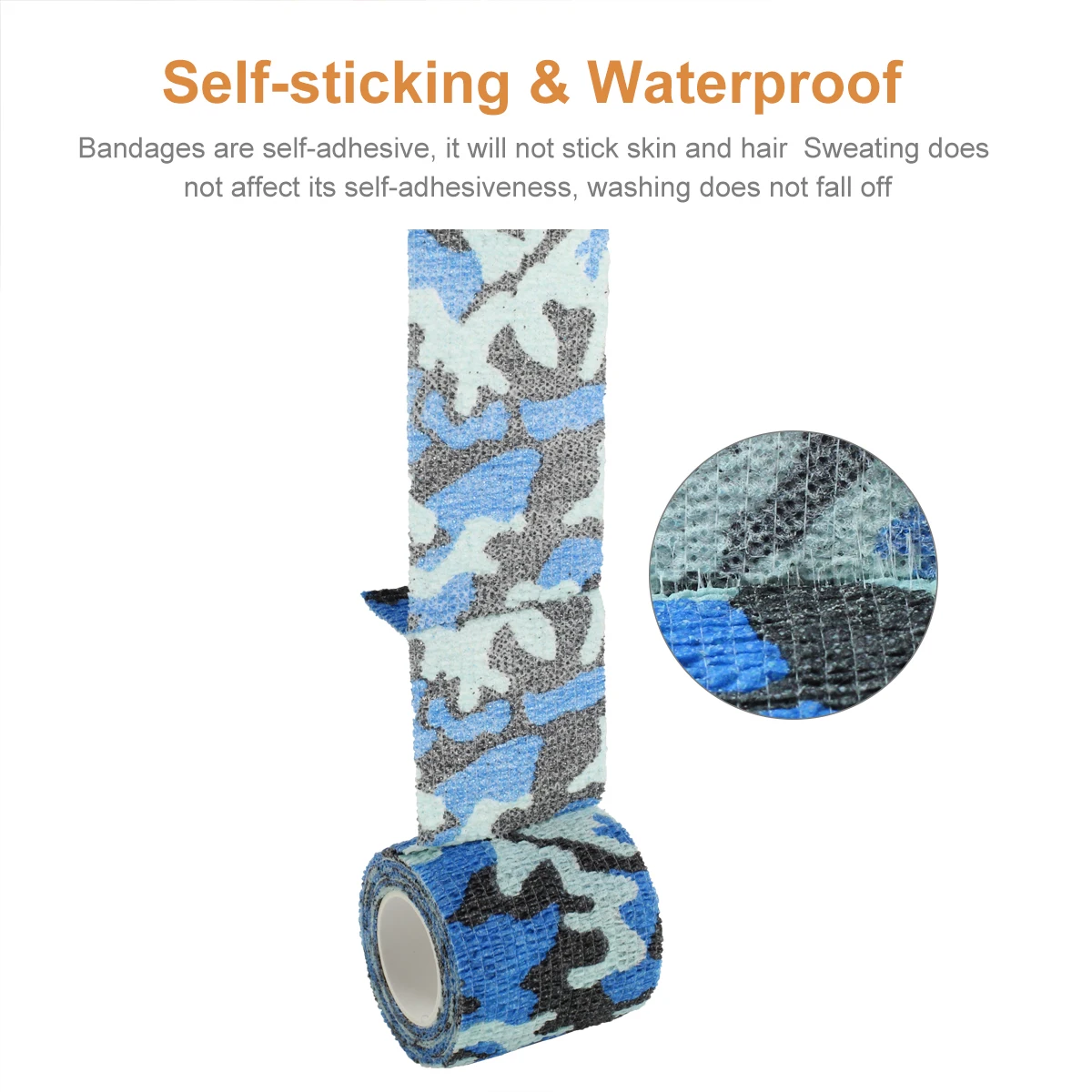 24 Rolls Camouflage Self Adhesive Bandage Wraps Elastic Cohesive Bandage Vet Tape for Pet Animals Fingers Ankles Wrists Elbows