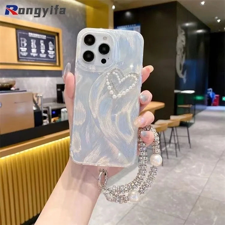 For Vivo Y78 Y78+ Y27 Y36 5G 4G Y77E Y76S Y76 Y74S Y70S Y51S Y70T Y50T Y53S Y52S Y11 Y12 Y13 Y15 Phone Case 3D Love Pearl Cover