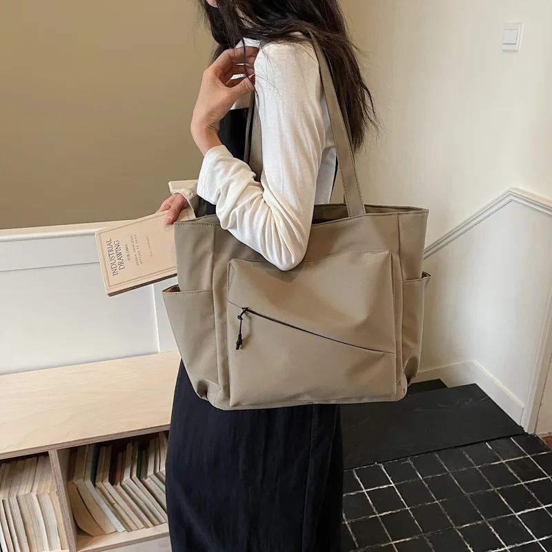 

Fashion Splicing Large-capacity Tote Cloth Bag for Lady 2026 New Multi-pocket Mommy Handbags Versatile Casual Women Shoulder Bag