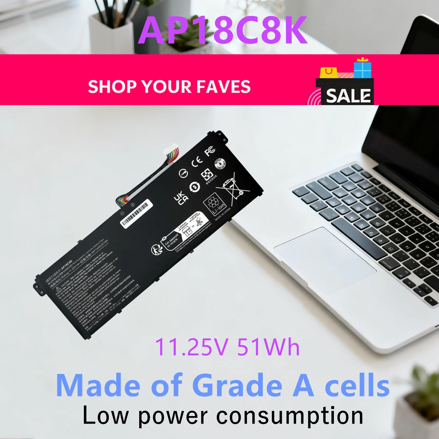 AP18C8K 3INP5/82/70 Laptop battery for ACER Aspire 5 A514-52 A514-52-58U3 Swift 3 SF314-57 SF314-57G SF314-58 SF314-58G Series
