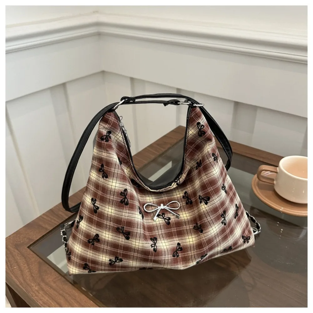 New Cute Bow Shoulder Bag Large Capacity Adjustable Strap Women's Backpack Zipper Closure Tote Handbag Students