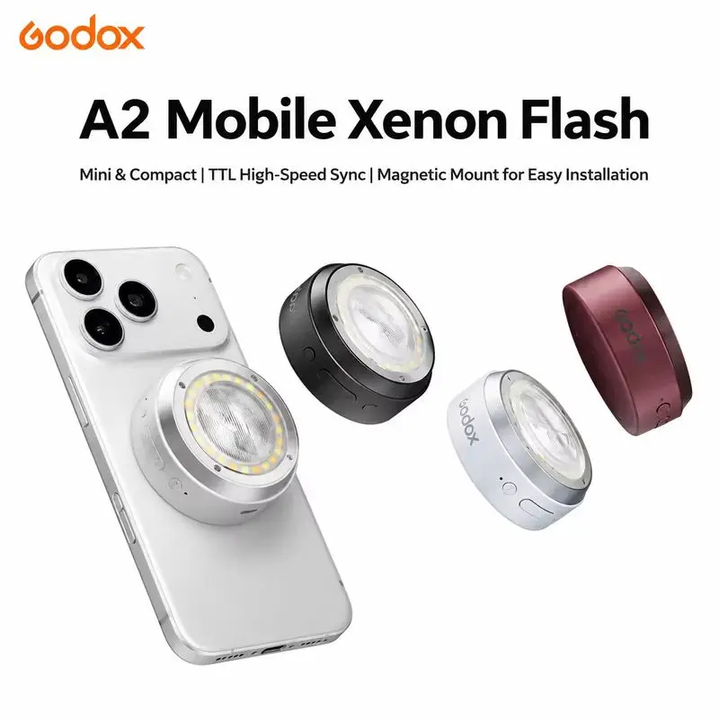 Godox A2 Smartphone Xenon Flash MagSafe TTL Mobile Anime peripheral photo HSS Bi-color LED Video Fill Light iPhone 15-18 gifts
