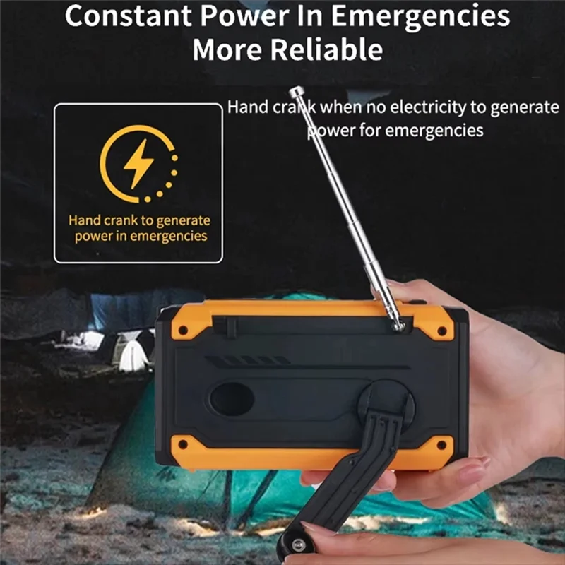 Przenośne radio awaryjne na energię słoneczną Radio z możliwością ładowania na energię słoneczną Mini FM AM Radio z korbą ręczną i latarką Power Bank