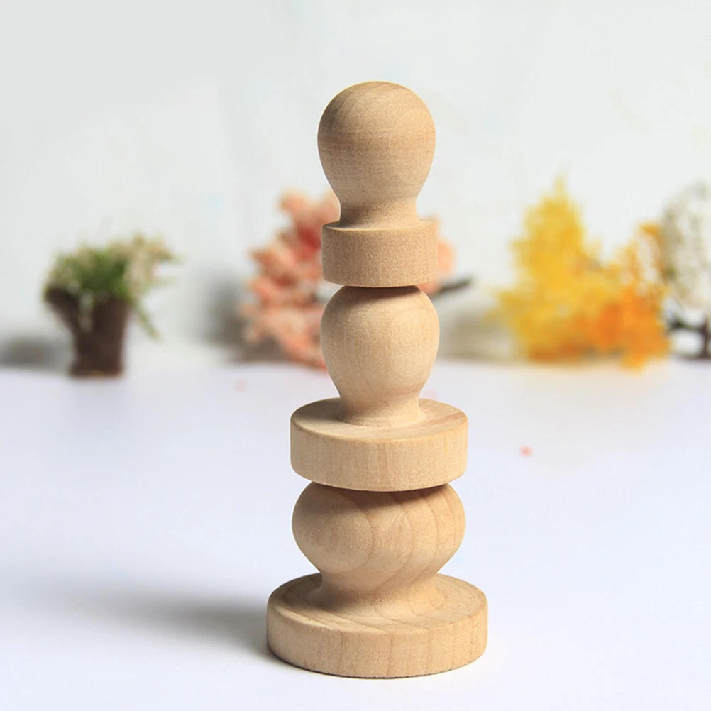 

5 Pcs Wooden Stamps Solid Wood Round Handle Seal Craft Scrapbooking Engraving Tool Eco Friendly Stamp for Greeting