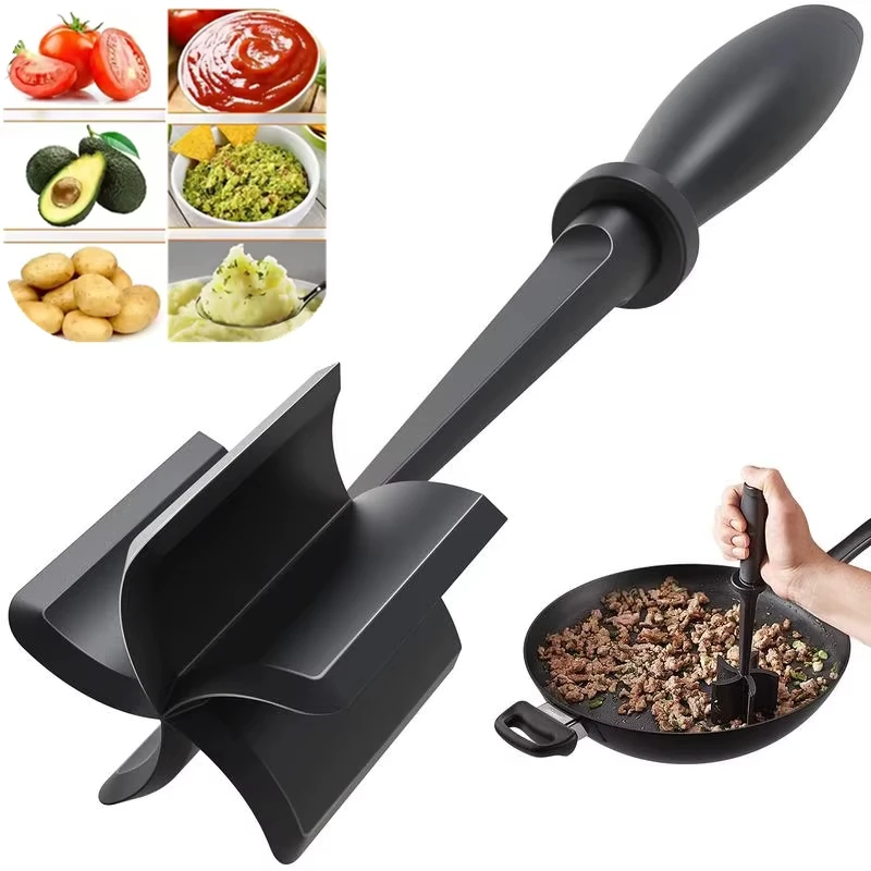5 Curve Meat Chopper Non Stick Heat Resistant Meat Masher for Ground Beef Hamburger Meat and Meat Browning Utensil