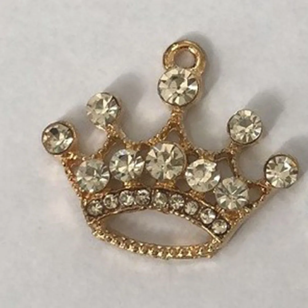 

10 Pcs Diamond Crown Mobile Case Ornament Making Accessories Pendant Alloy Letter DIY Jewelry