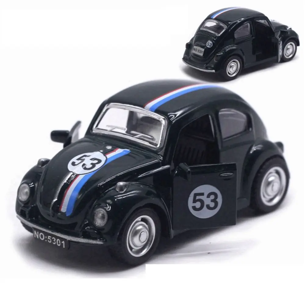 Gift Alloy Pullback Car Retro Style Cartoon Design Motorcycle Model Door Can Open 1:43 Sports Car Model