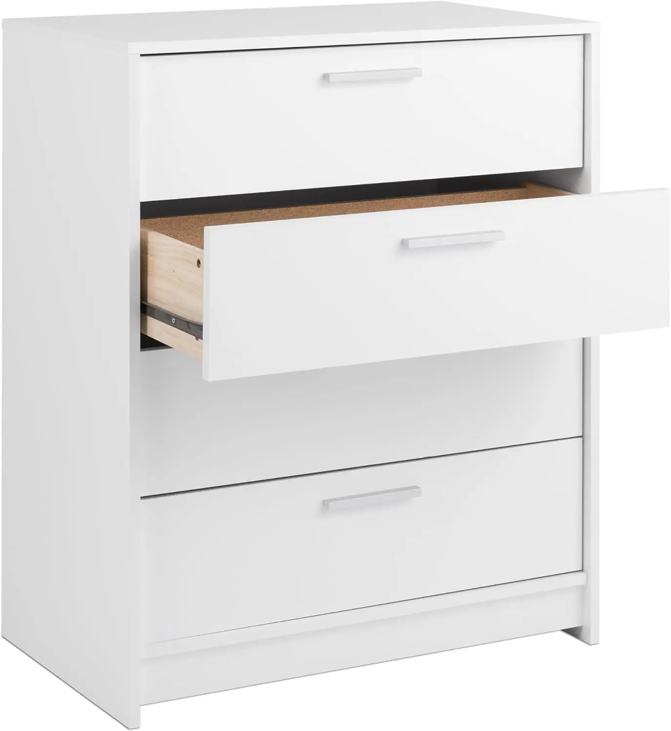 Four Drawer Dresser, 18" D X 30" W x 36.5" H, Simply White