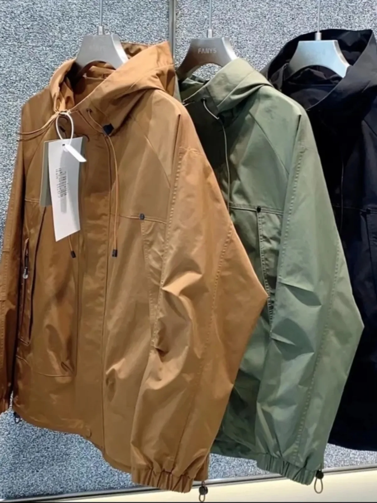 

Весна 2024: Мужская универсальная уличная рабочая куртка с капюшоном, повседневная, дышащая, из полиэстера, с длинными рукавами, на молнии, Pure C...