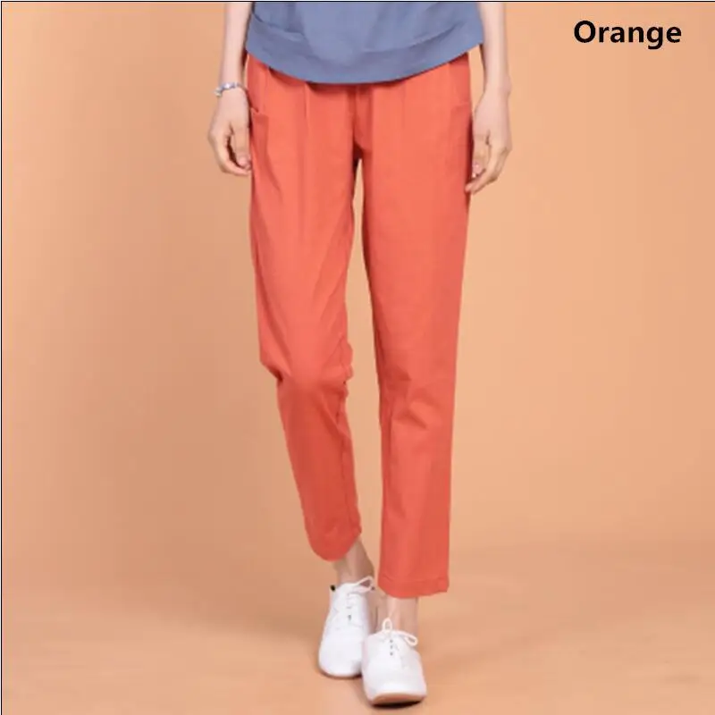 

Модные женские хлопковые льняные шаровары, женские повседневные брюки с высокой талией, брюки больших размеров Pantalon Femme