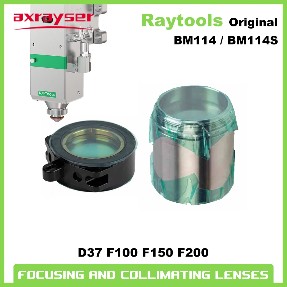 Original Raytools Fiber Laser Collimating Focusing Lens With Lens Holder BM114 BM114S 0-6KW Laser Cutting Head D37 F100 F150