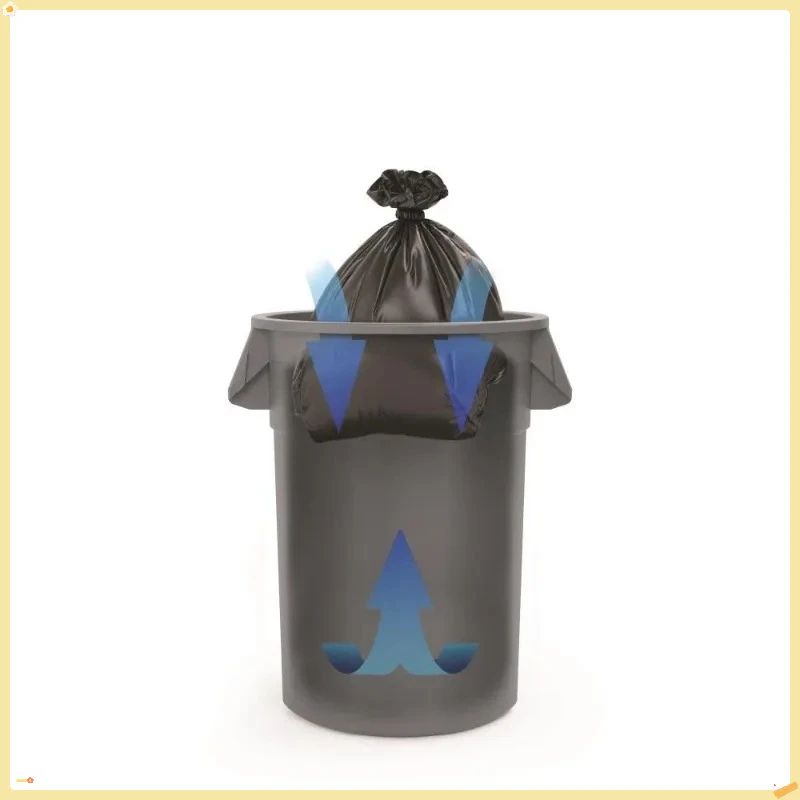 

32Gal Trash Can Gray - Vented Channels, Ergonomic Handles, Rolled Lip for Kitchen/Office