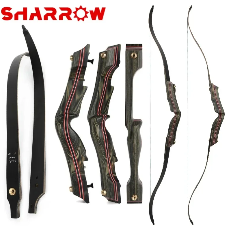 

62'' Archery Recurve Bow 30-60lbs CNC Machined American Takedown Split Hunting Bow,Outdoor Right Hand Arrow Shooting Accessories