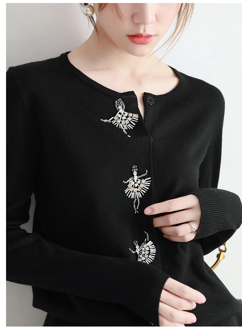 elegant-handmade-ballet-design-full-wool-round-neck-long-sleeve-open-cardigan-stylish-luxury-fashion-women's-knitted-sweater